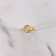 Anillo Media Luna 15s 1.75gr / T5 / Circones Blancos Oro Amarillo $