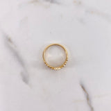 Anillo Corona Corazones 3.2gr / T6 3/4 / Circones Blancos Oro Amarillo $