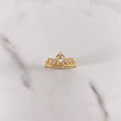 Anillo Corona Corazones 3.2gr / T6 3/4 / Circones Blancos Oro Amarillo $