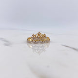 Anillo Princesa 2.6gr / T8 / Circones Blancos Dos Oros Amarillo Blanco $