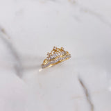 Anillo Princesa 2.6gr / T8 / Circones Blancos Dos Oros Amarillo Blanco $