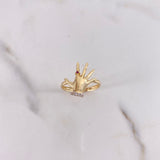 Anillo Mano 2.65gr / T6 / Circones Blancos Rojos Dos Oros Amarillo Blanco $