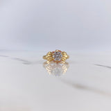 Anillo Corazon De Mar 1.95gr / T7 1/4 / Solitario Circones Blancos Rosados Oro Amarillo $