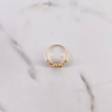 Anillo Corazon 15s 2gr / T6 3/4 / Circones Blancos Oro Amarillo $