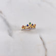 Anillo Corona 3.3gr / T6 1/4 / Circones Blancos- Fucsias-Azules -Verdes Dos Oros Amarillo Blanco $