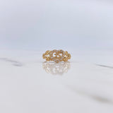 Anillo Corazon 15s 2gr / T6 3/4 / Circones Blancos Oro Amarillo $
