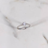 Anillo Solitario Arco 2.05gr / T7 1/2 / Circon Blanco Oro Blanco $