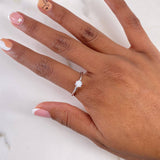 Anillo Solitario Arco 2.05gr / T7 1/2 / Circon Blanco Oro Blanco $