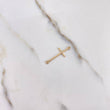 Herraje Cruz Lisa 0.45gr / 2.5cm / Circon Blanco Oro Amarillo $