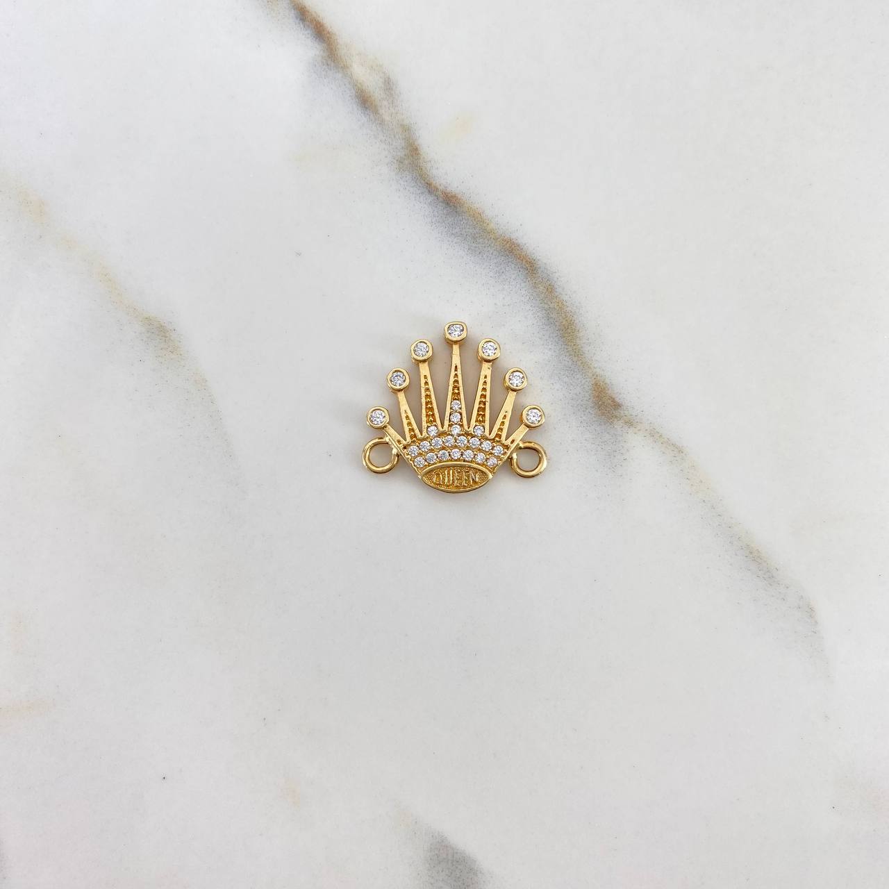 Herraje Corona Reina 2gr / 1.7cm / Circones Blancos Oro Amarillo $
