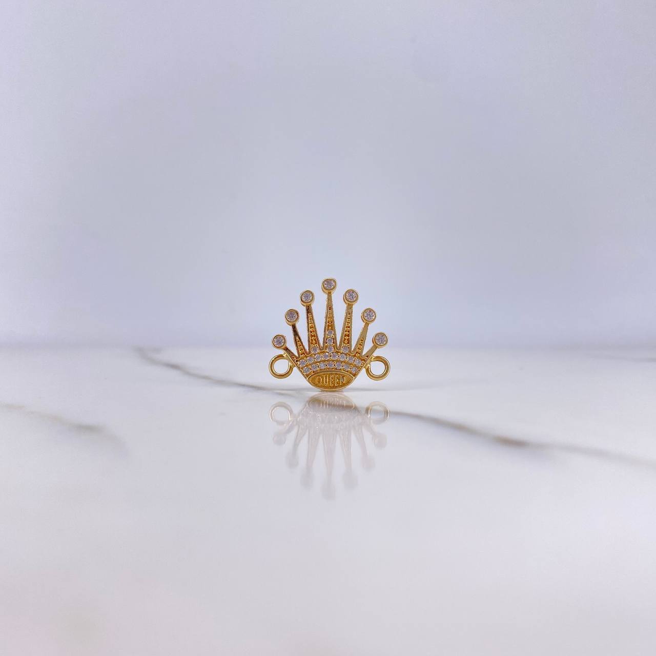 Herraje Corona Reina 2gr / 1.7cm / Circones Blancos Oro Amarillo $