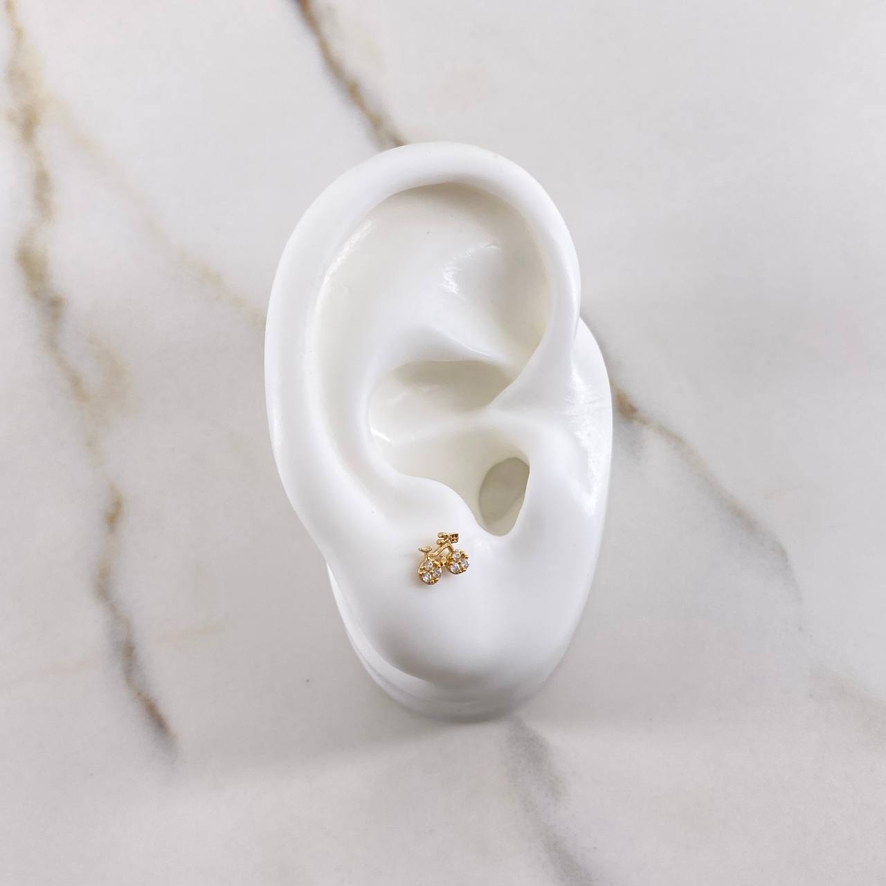 Topos Bicicleta 0.6gr / Circones Blancos Oro Amarillo $