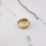 Anillo Correa Corona RX 4.3gr / T5 1/2 / Circones Blancos Oro Amarillo $