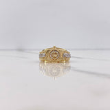 Anillo Correa Corona RX 4.3gr / T5 1/2 / Circones Blancos Oro Amarillo $