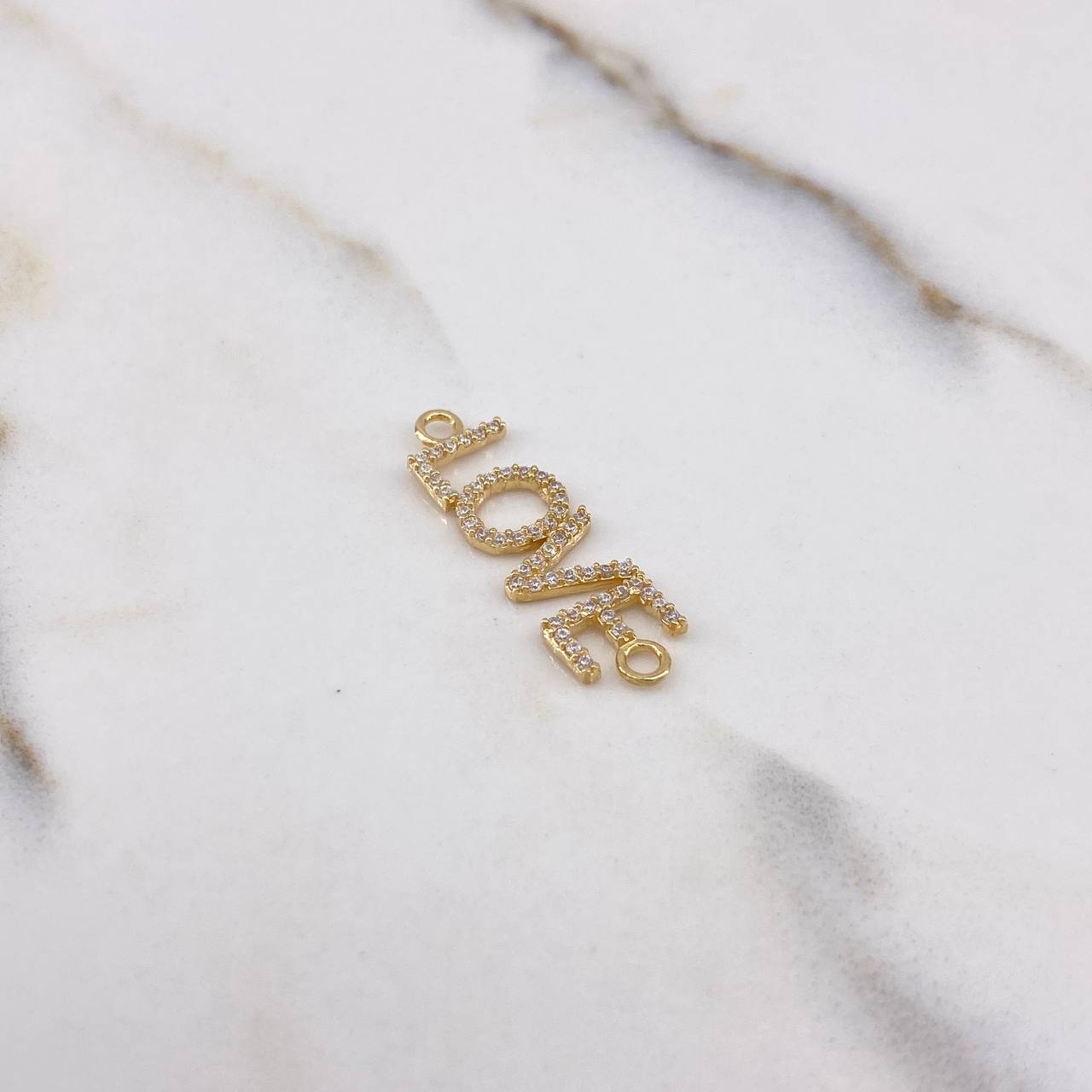 Herraje Love 1.15gr / 2.8cm / Circones Blancos Oro Amarillo $