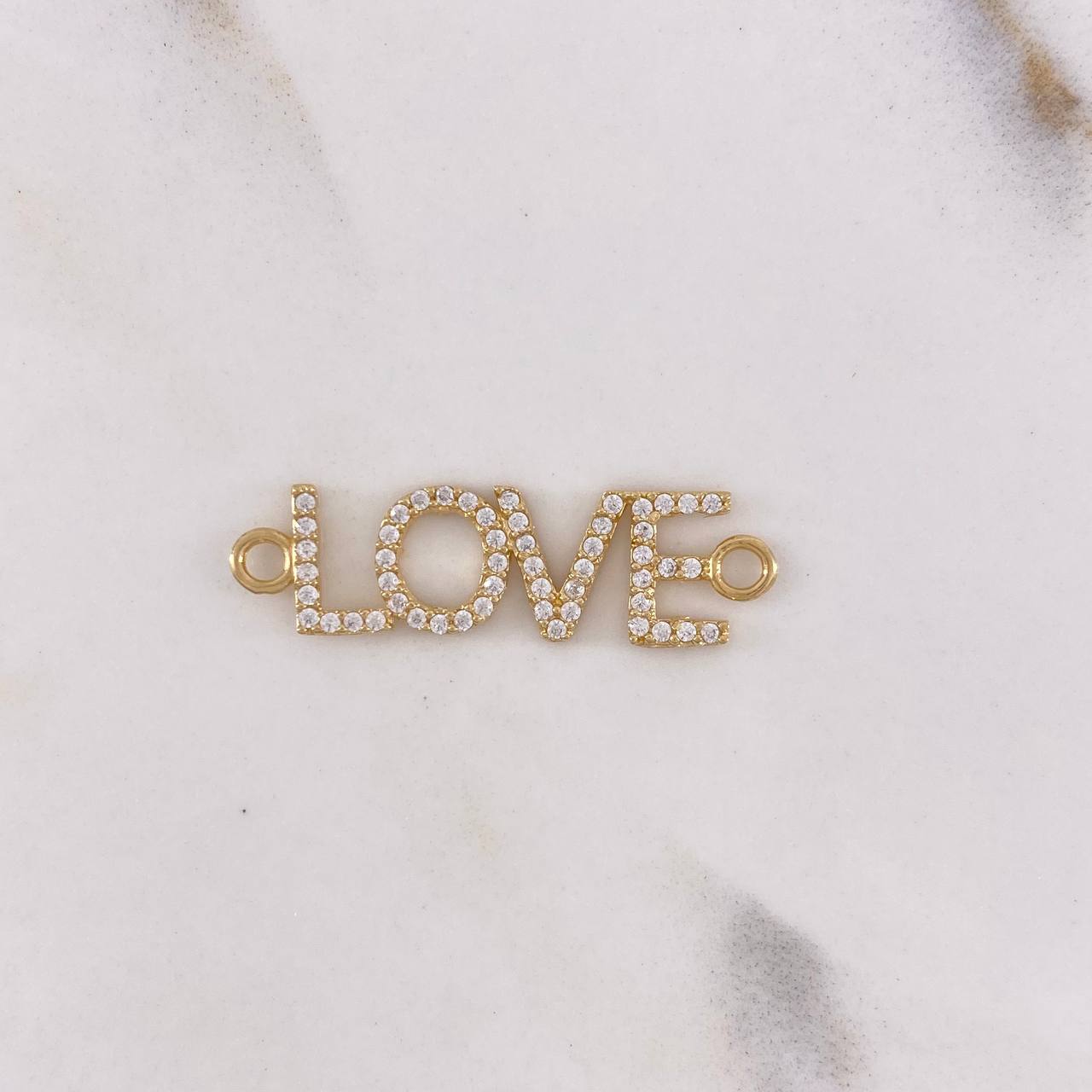 Herraje Love 1.15gr / 2.8cm / Circones Blancos Oro Amarillo $