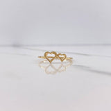 Anillo Corazon Doble 1.2gr / T5 3/4 / Oro Amarillo $