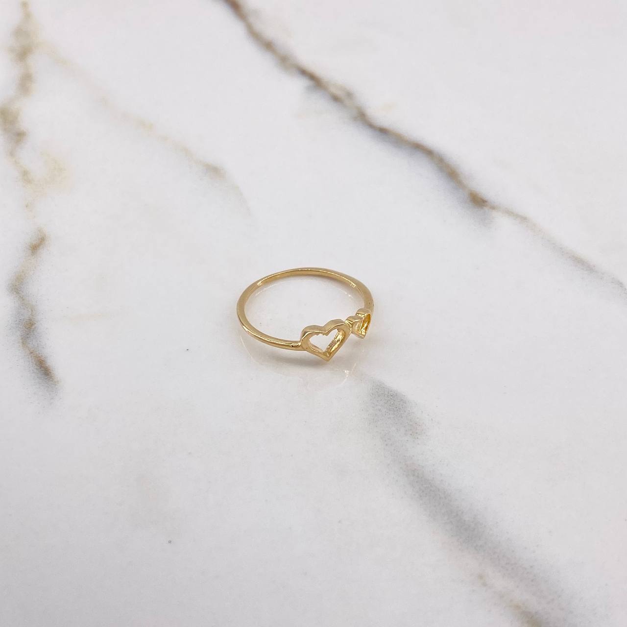 Anillo Corazon Doble 1.2gr / T5 3/4 / Oro Amarillo $