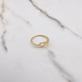 Anillo Corazon Doble 1.2gr / T5 3/4 / Oro Amarillo $