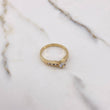 Anillo Solitario Puente 2.75gr / T7 1/2 / Circones Blancos Oro Amarillo $