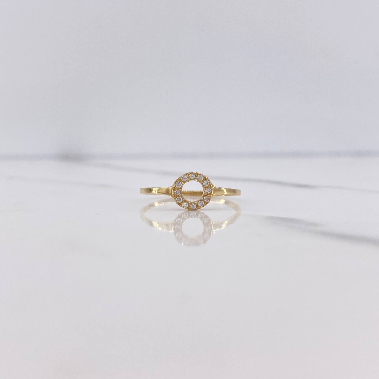 Anillo Circulo 0.8gr / T5 3/4 / Circones Blancos Oro Amarillo $