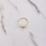 Anillo Circulo 0.8gr / T5 3/4 / Circones Blancos Oro Amarillo $