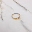Anillo Puntos Cruz 1.8gr / T7 3/4 / Circones Blancos Oro Amarillo $
