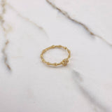 Anillo Puntos Cruz 1.8gr / T7 3/4 / Circones Blancos Oro Amarillo $