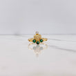 Anillo 15s 0.85gr / T6 / Circones Verdes Blancos Oro Amarillo $