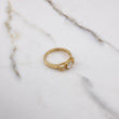Anillo Moño Solitario 2.9gr / T7 / Circones Blancos Oro Amarillo $