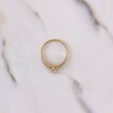 Anillo Solitario Churumbela 2gr / T7 1/4 / Circones Blancos Oro Amarillo $