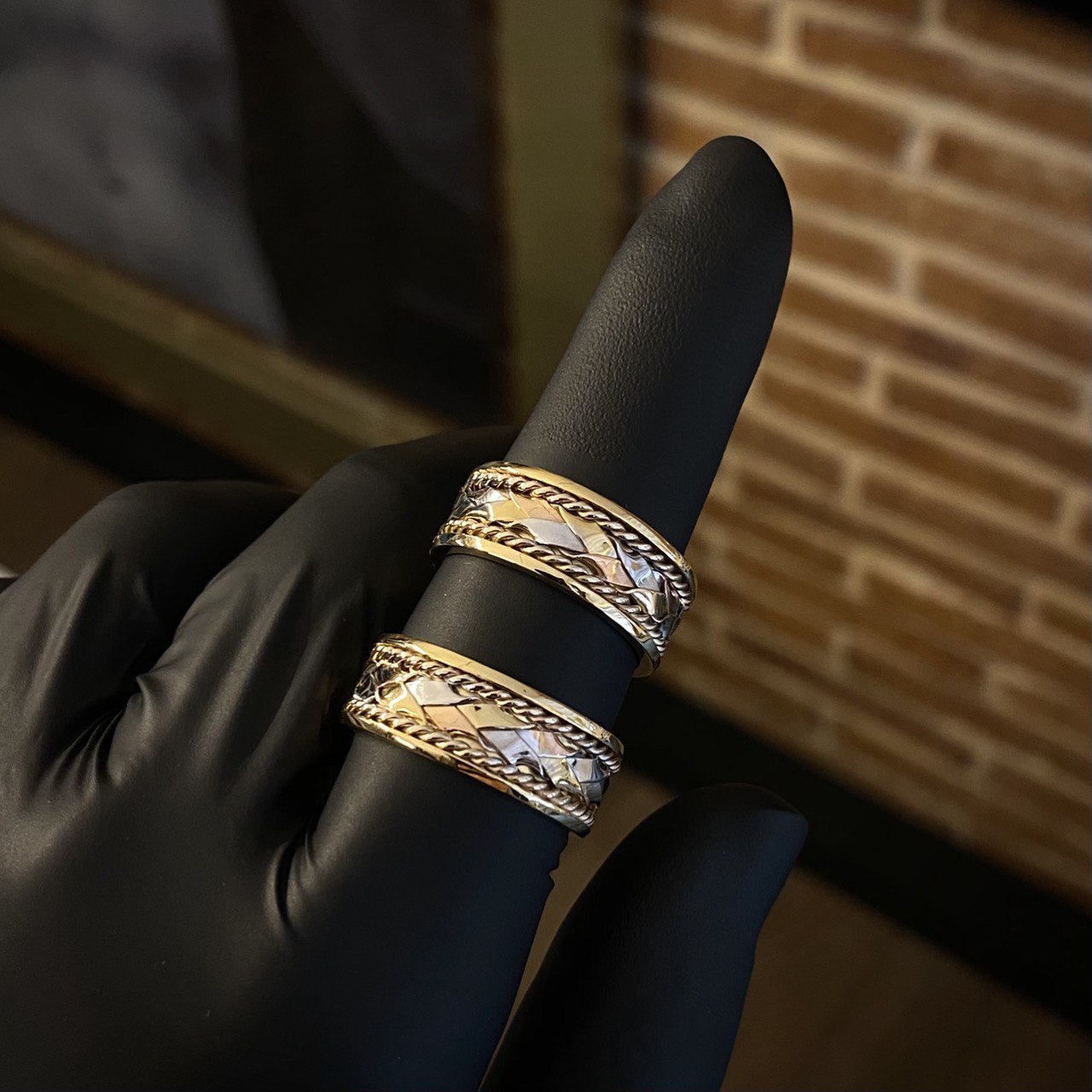 Argollas trenza anillos matrimonio por Fabricacion Bajo Pedido 18gr