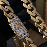 Cadena Cubana 57.65gr / 60cm / 10mm Circones Blancos Oro Amarillo Nac.Esp.