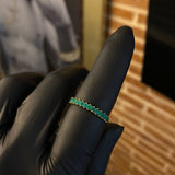 Anillo Lineal 1.65gr T7 1/2 Esmeraldas 40pts Oro Amarillo (Joya)