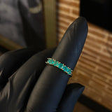 Anillo Churumbela Amplio 2.8gr T7 Esmeraldas 96pts Oro Amarillo (Joya)