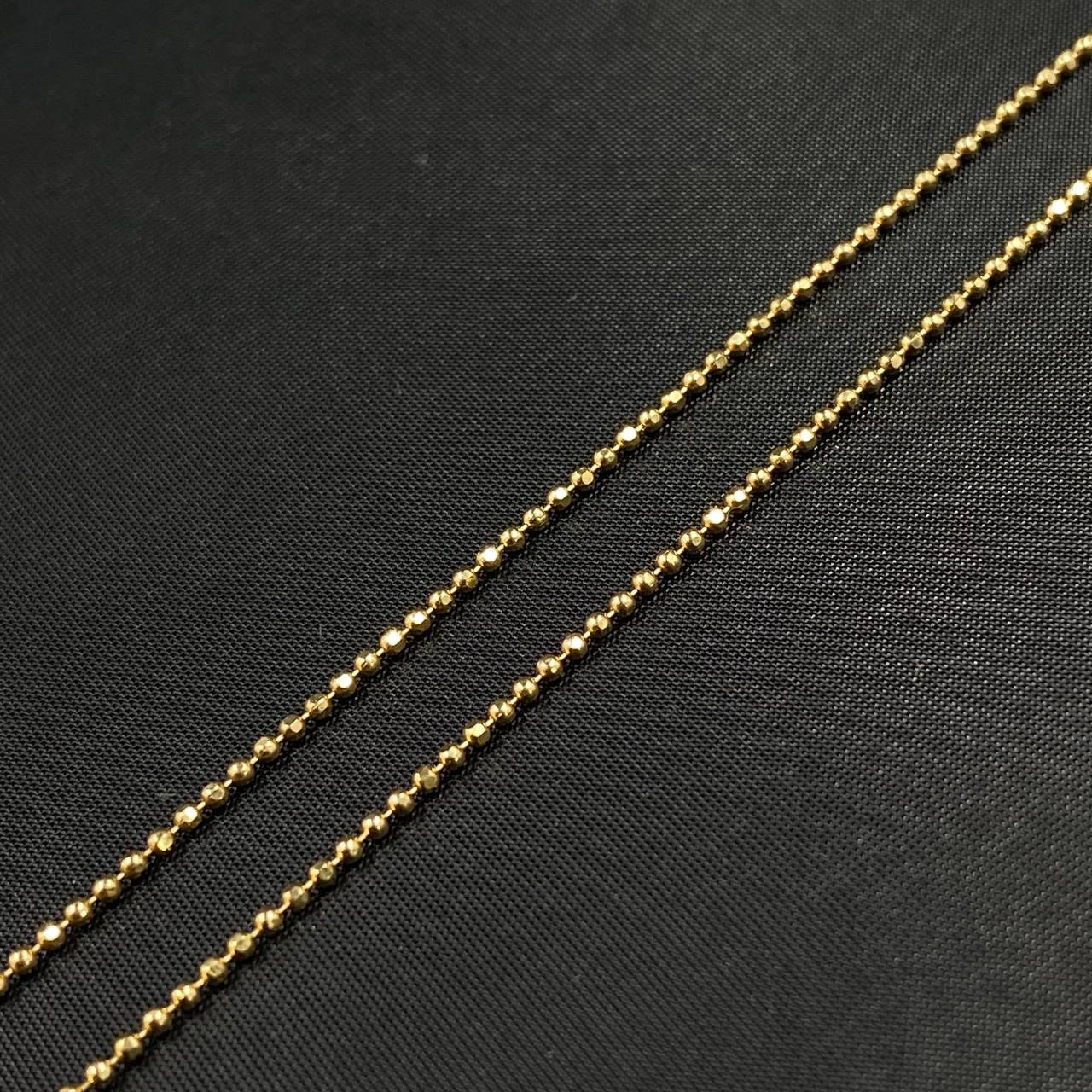 Cadena Militar 2.05gr / 50cm / Bola 1mm Diamantado Oro Amarillo +3 &