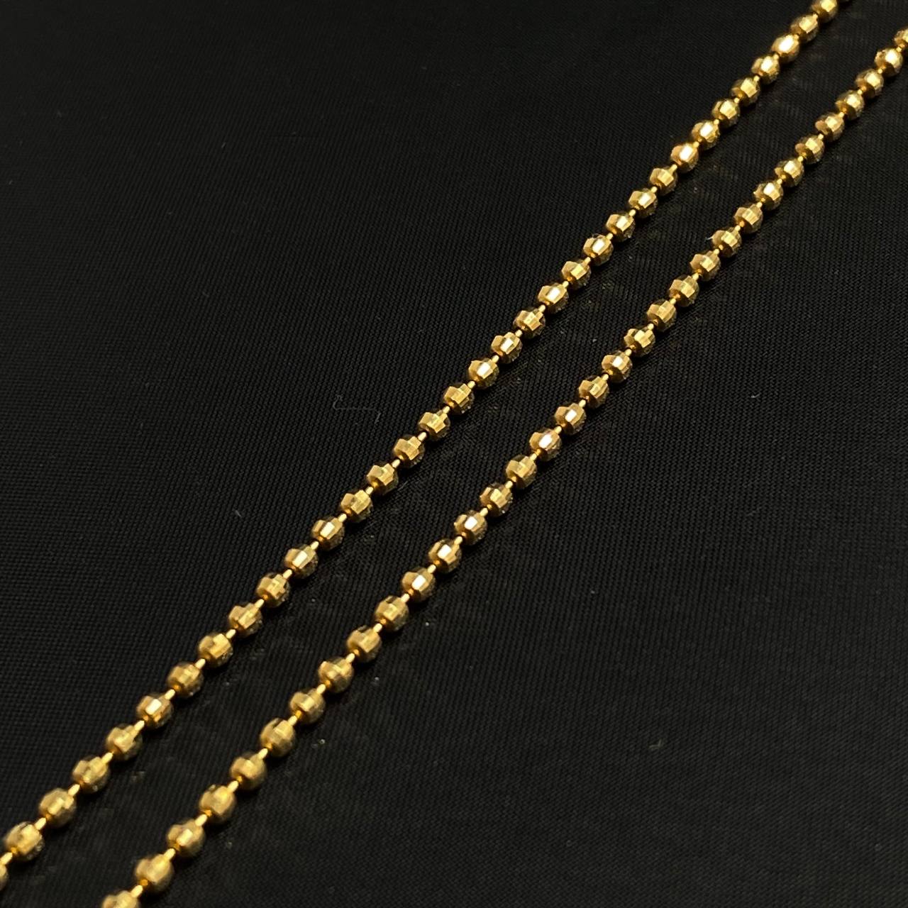 Cadena Militar 7.35gr / 60cm / Bola 2mm Diamantado Oro Amarillo +3