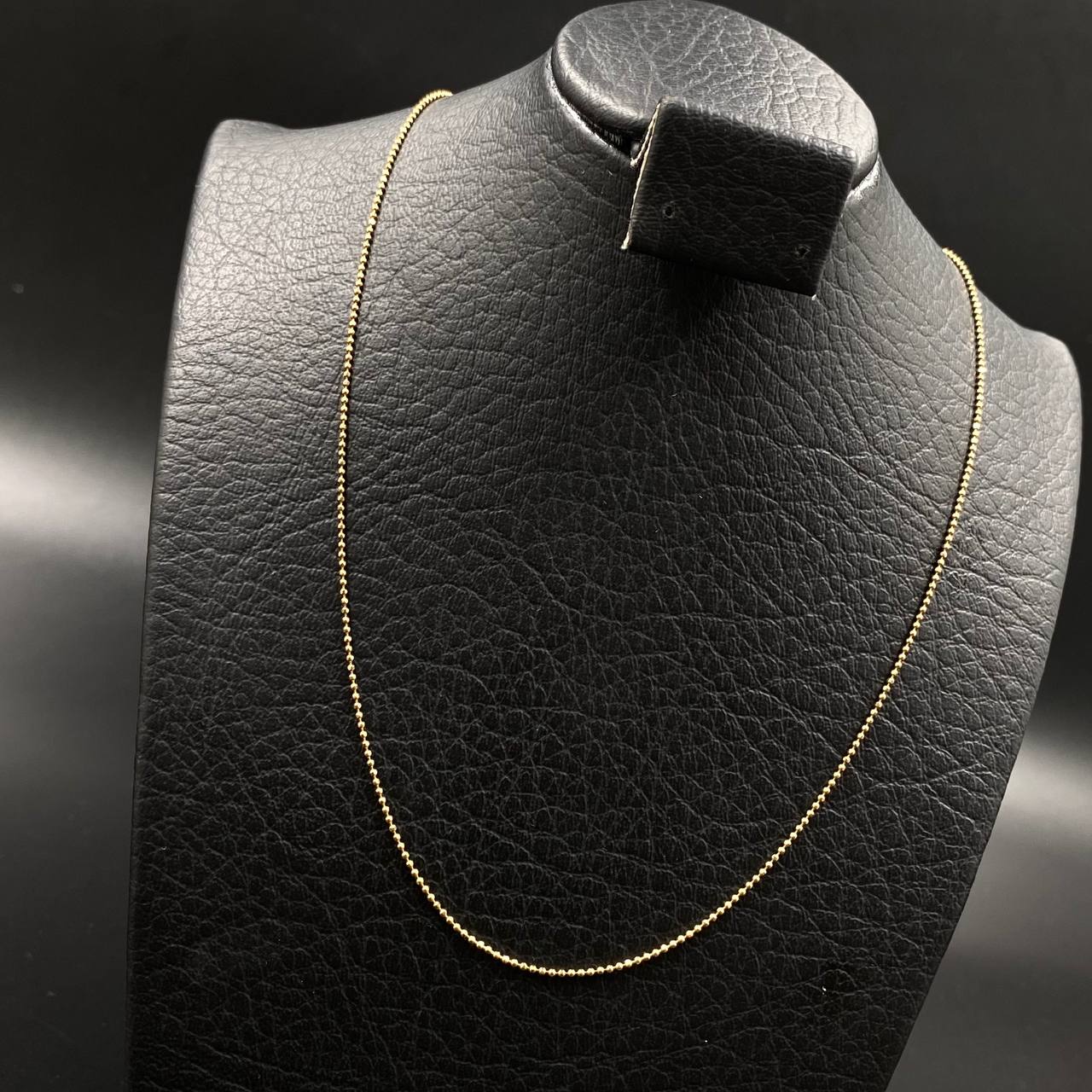 Cadena Militar 7.35gr / 60cm / Bola 2mm Diamantado Oro Amarillo +3