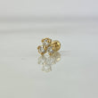 Piercing Trebol 6.5mm Diamantes 14pts Bola 3mm Oro Amarillo (Joya)