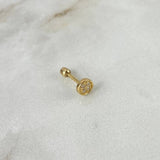 Piercing Circulo Cruzado 8mm Diamantes 4pts Bola 3mm Oro Amarillo (Joya) ©