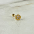 Piercing Circulo Cruzado 8mm Diamantes 4pts Bola 3mm Oro Amarillo (Joya) ©