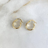 Candongas 1.4gr / 1.2cm Diamantadas Oro Amarillo Nia