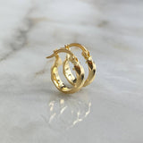 Candongas 1.4gr / 1.2cm Diamantadas Oro Amarillo Nia