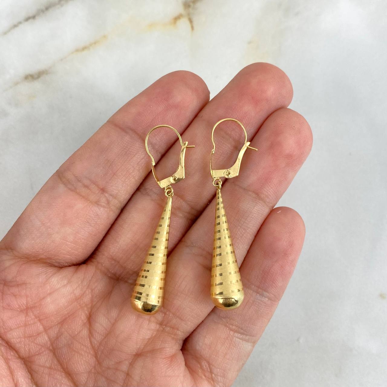 Candongas Lagrima 1gr / 3.5cm- Oro 18K *