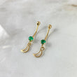 Piercing Ombligo 13mm Luna Esmeralda 18pts Bola 3mm Oro Amarillo (Joya)