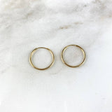 Candongas Mini Aro 0.65gr / 1.5cm / Liso Oro Amarillo