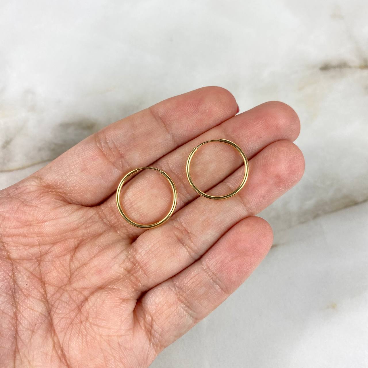 Candongas Mini Aro 0.65gr / 1.5cm / Liso Oro Amarillo