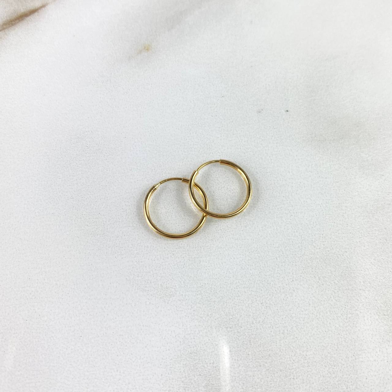 Candongas Mini Aro 0.65gr / 1.3cm Lisas Oro Amarillo