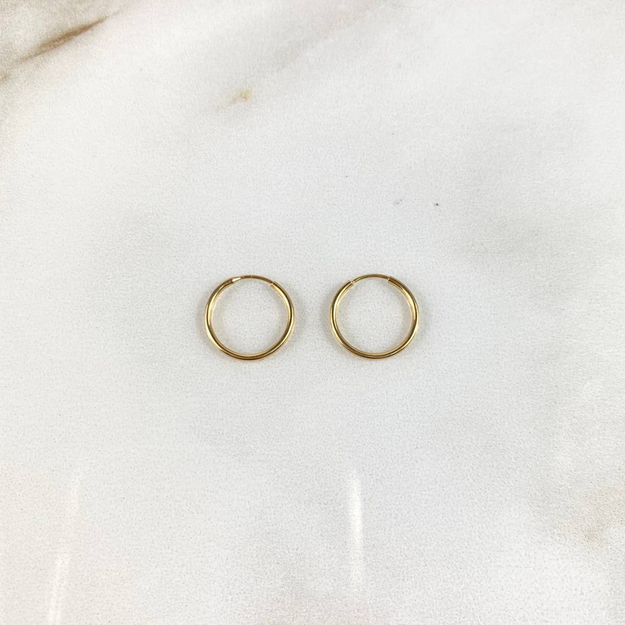 Candongas Mini Aro 0.65gr / 1.3cm Lisas Oro Amarillo