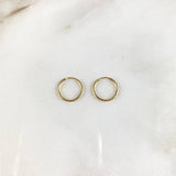 Candongas Mini Aro 0.65gr / 1.3cm Lisas Oro Amarillo